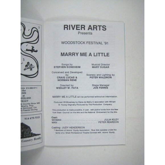 River Arts Woodstock Festival Bearsville Theatre Program 1991 Peter Reardon - Picture 3 of 5